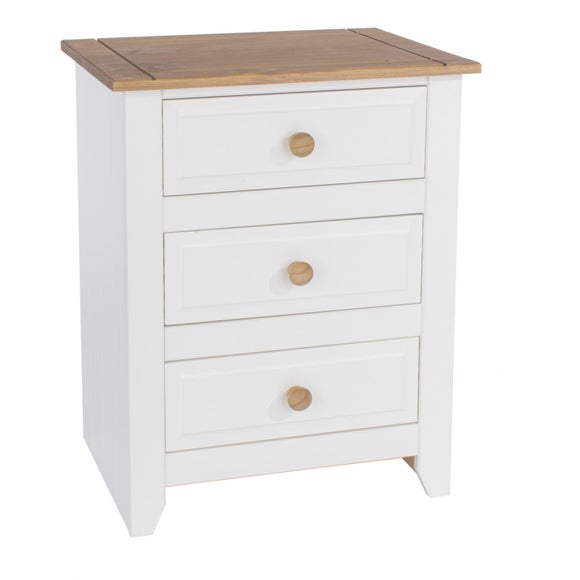Capri 3 Drawer Bedside Table