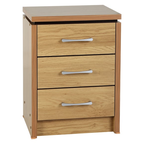 Charles 3 Drawer Bedside Table