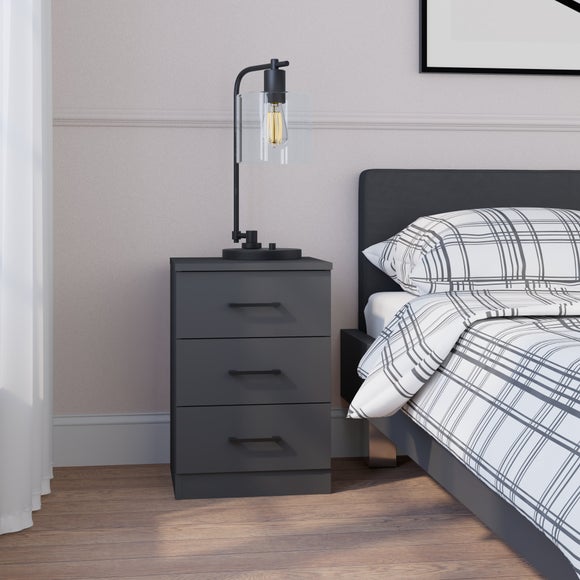 Foster 3 Drawer Bedside Table