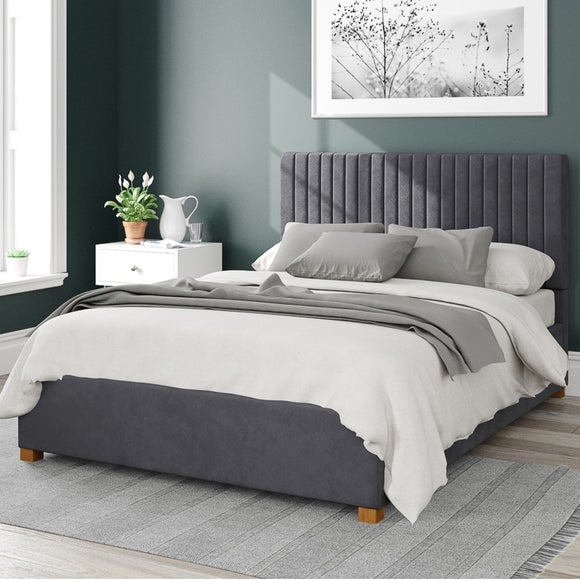 Grant Plush Velvet Ottoman Bed Frame