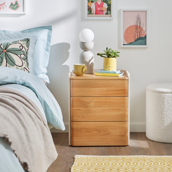 Reggie 3 Drawer Bedside Table