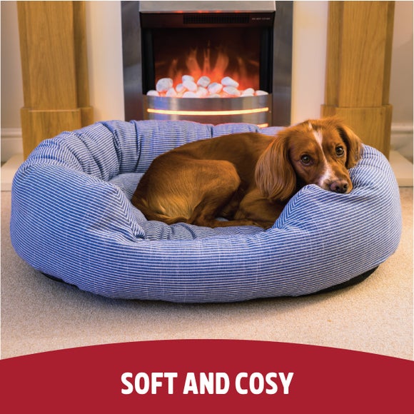 Rosewood Blue Sky Striped Pet Bed