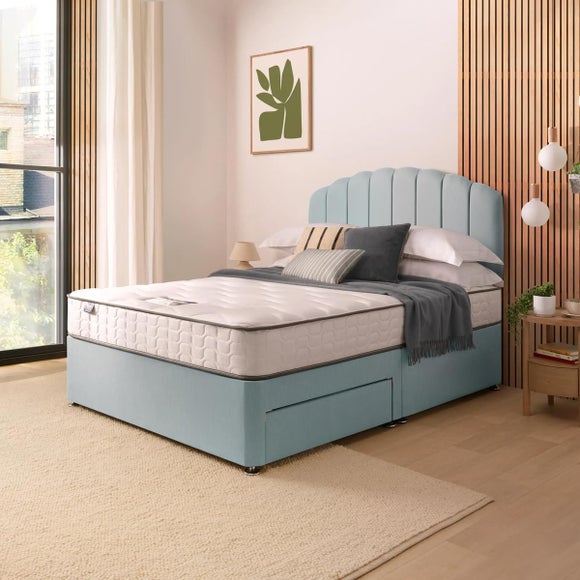 Silentnight Divan Bed With Fabric Merlin Headboard and 800 Pocket Sprung Mattress