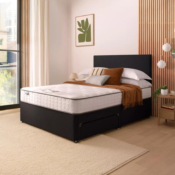 Silentnight Divan Bed With Fabric Paris Headboard and 800 Pocket Sprung Mattress