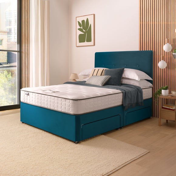 Silentnight Divan Bed With Francisco Velvet Headboard and 800 Pocket Sprung Mattress
