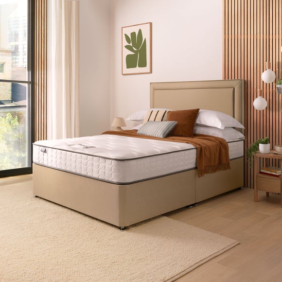 Silentnight Divan Bed With Malvern Fabric Headboard and 800 Pocket Sprung Mattress