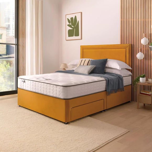 Silentnight Divan Bed With Malvern Velvet Headboard and 800 Pocket Sprung Mattress