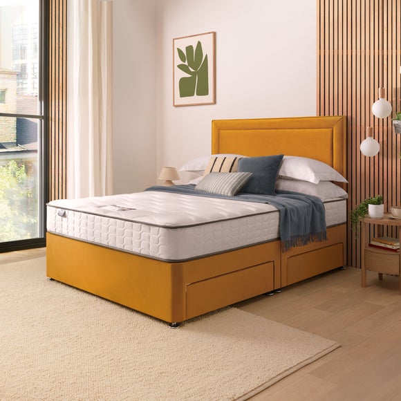 Silentnight Divan Bed With Malvern Velvet Headboard and 800 Pocket Sprung Mattress