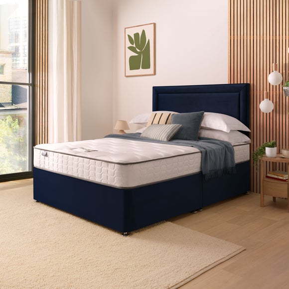 Silentnight Divan Bed With Malvern Velvet Headboard and 800 Pocket Sprung Mattress