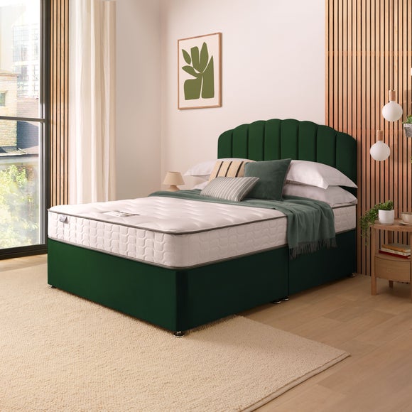 Silentnight Divan Bed With Velvet Merlin Headboard and 800 Pocket Sprung Mattress
