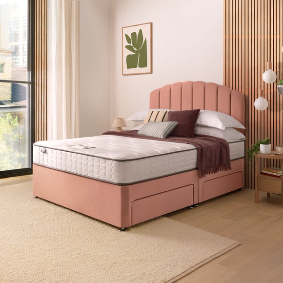 Silentnight Divan Bed With Velvet Merlin Headboard and 800 Pocket Sprung Mattress