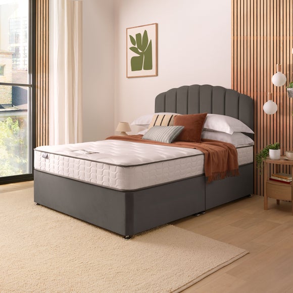 Silentnight Divan Bed With Velvet Merlin Headboard and 800 Pocket Sprung Mattress