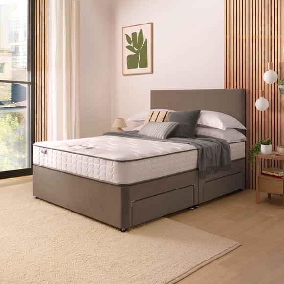Silentnight Divan Bed With Velvet Paris Headboard and 800 Pocket Sprung Mattress