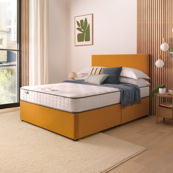 Silentnight Divan Bed With Velvet Paris Headboard and 800 Pocket Sprung Mattress