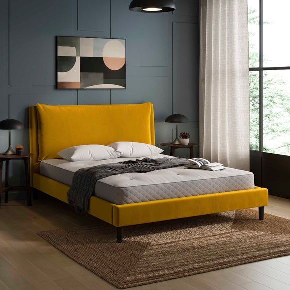 Skylar Velvet Pillow Back Bed Frame