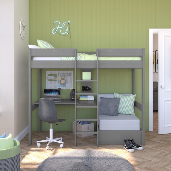 Stompa Uno Highsleeper With Chair Bed And Cushion Set