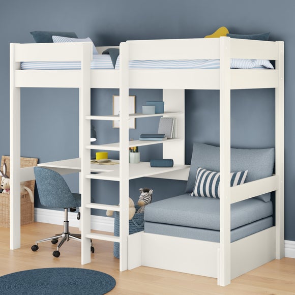 Stompa Uno Highsleeper With Chair Bed And Cushion Set