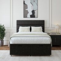 Woven Fabric End of Bed Ottoman Base