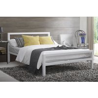 Time Living City Block White Bed Frame, Double