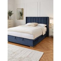 Very Home New Dakota Velvet End Lift Up Storage Ottoman Bed With Mattress Options (Buy &Amp; Save!) - Blue - Bed Frame Only