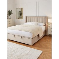 Very Home New Dakota Velvet End Lift Up Storage Ottoman Bed With Mattress Options (Buy &Amp; Save!) - Grey, Cream - Bed Frame With Memory Mattress
