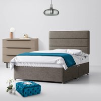 Super King Size - Divan Bed and Cornell Lined Headboard - Grey - Fabric - 6ft - Happy Beds