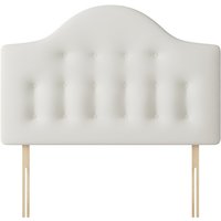 Victor - Single - Buttoned Headboard - White - Fabric - 3ft - Happy Beds
