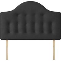 Victor - Small Single - Buttoned Headboard - Dark Grey - Charcoal - Fabric - 2ft6 - Happy Beds