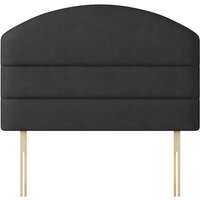Dudley - Single - Lined Headboard - Dark Grey - Charcoal - Fabric - 3ft - Happy Beds