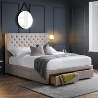 Wilton - Double - 4 Drawer Storage Bed - Grey - Fabric - 4ft6 - Happy Beds