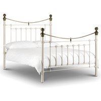 Victoria - Double - White - Metal - High Foot-End Bed - 4ft6 - Happy Beds