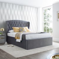 Warwick - King Size - Ottoman Bed - Grey - Velvet - 5ft - Happy Beds