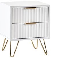 Murano - 2 Drawer Bedside Table - White - Wooden - Happy Beds