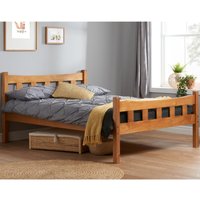 Miami - Double - Antique Solid Pine Wooden Bed Frame - 4ft6 - Happy Beds