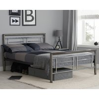 Montana - King Size - Metal Bed - Chrome and Nickel - Metal - 5ft - Happy Beds