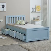 Mission - Single - Storage Bed - Blue - Wood - 3ft - Happy Beds
