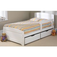 Friendship Mill Wooden Rainbow Kids Bed, Single Short, 2 Side Drawers, Blue, No Guard Rail