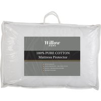 Willow Luxury 100% Cotton Mattress Protector, Small Double